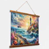 ライトハウスフローラガーデンオンザシー 吊り下げ型タペストリー (傾斜あり)