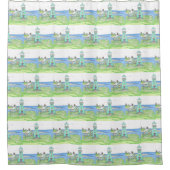 ライトハウスブルースシャワーカーテン シャワーカーテン (正面)