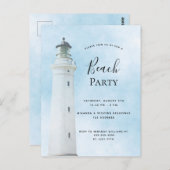 ライトハウスブルーパーティー夏の招待状 ポストカード (正面/裏面)