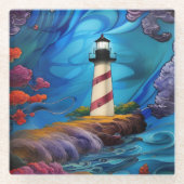 ライトハウスポイント ガラスコースター (正面)