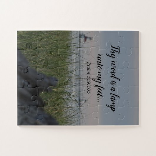 ライトハウスミシガンレイクバイブル引用文 ジグソーパズル (横)