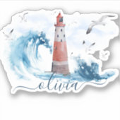 ライトハウスモパーソナライズされたノグラム海 シール (正面)