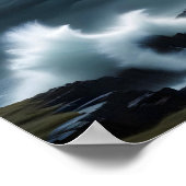 ライトハウスランドスケープ沿岸海波夜海 ポスター (角)