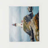 ライトハウスランドスケープ沿岸海穏やかな風景 タペストリー (正面)