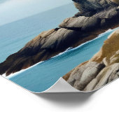 ライトハウスランドスケープ沿岸海穏やかな風景 ポスター (角)