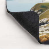 ライトハウスランドスケープ沿岸海穏やかな風景 マウスパッド (コーナー)