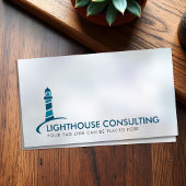 ライトハウスロゴ – パールの青の色合い 名刺