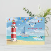 ライトハウス付きクリスマスボートパレード招待状 招待状 (スタンド正面)