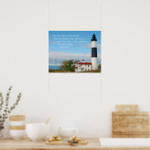 ライトハウス写真:John 8:12 ポスター (キッチン)