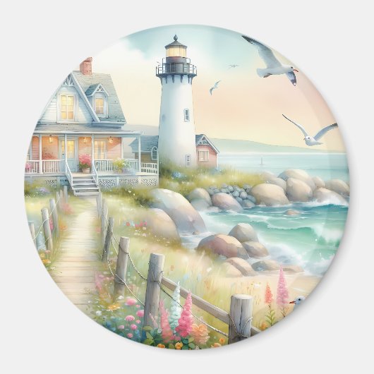 ライトハウス沿岸コテージへの経路 マグネット (正面)