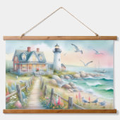 ライトハウス沿岸コテージへの経路 吊り下げ型タペストリー (正面)
