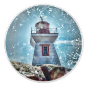 ライトハウス海ターコイズブルー航海のコースト セラミックノブ (正面)