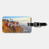 ライトハウス海フォト名前をカスタムするCAバケーション ラゲッジタグ (正面横)