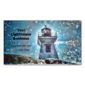 ライトハウス海ブルーコ航海のース素朴タル マグネット名刺 (正面)