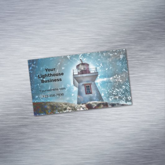 ライトハウス海ブルーコ航海のース素朴タル マグネット名刺 (インサイチュ)