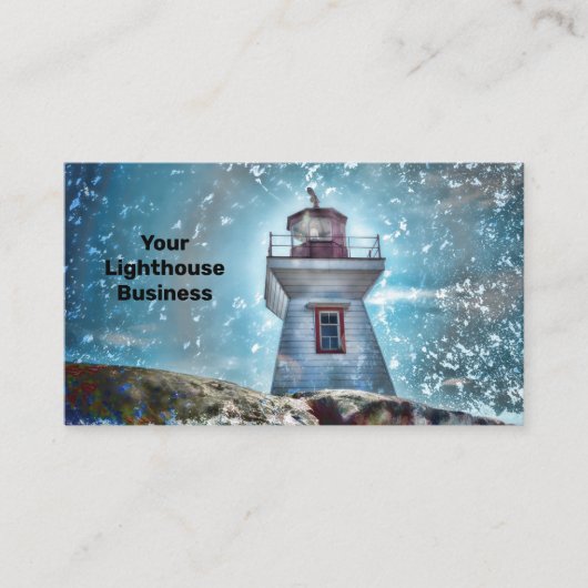 ライトハウス海ブルーコ航海のース素朴タル 名刺 (正面)