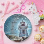 ライトハウス海ブルー航海のコースト素朴 ペーパープレート (パーティー)