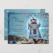 ライトハウス海ブルー航海のコースト素朴 ポストカード (正面/裏面)