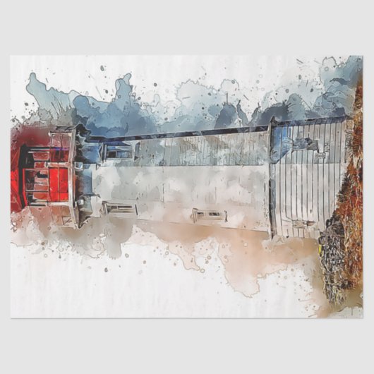 ライトハウス海水の色のデクページティッシュペーパー 薄葉紙 (正面)