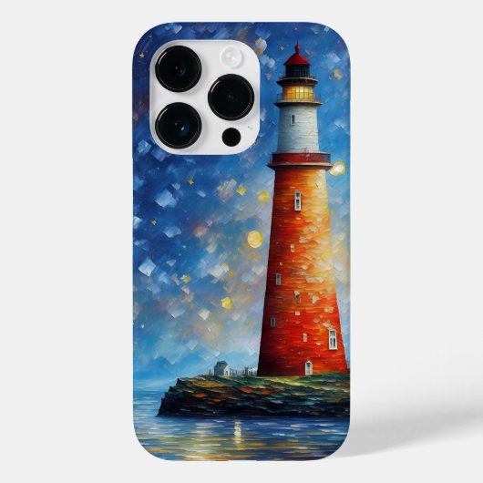 ライトハウス海絵画サンセット Case-Mate iPhoneケース (裏面)