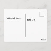 ライトハウス満月の空の列のボート ポストカード (裏面)