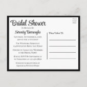 ライトハウス白黒航海のブライダルシャワー インビテーションポストカード (裏面)