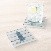 ライトハウス素朴ビーチデコールガラスコースター ガラスコースター (アングル)