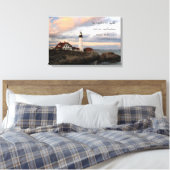 ライトハウス聖なる書物、 経典ウォールアートクリスチャンホームデコール キャンバスプリント (インサイチュ (寝室))