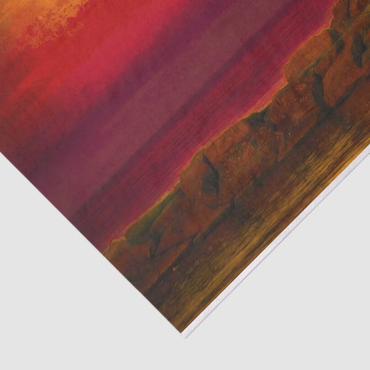 ライトハウス航海のバーントオレンジスカイサンセットレイク 薄葉紙 (詳細)