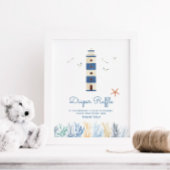 ライトハウス航海のベビーシャワーおむつラッフルサイン ポスター