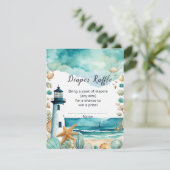 ライトハウス航海のベビーシャワーおむつラッフル エンクロージャーカード (スタンド正面)