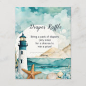 ライトハウス航海のベビーシャワーおむつラッフル エンクロージャーカード (正面)