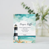 ライトハウス航海のベビーシャワーおむつラッフル エンクロージャーカード (スタンド正面)