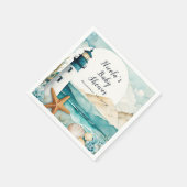 ライトハウス航海のベビーシャワー スタンダードカクテルナプキン (角)