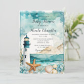 ライトハウス航海のベビーシャワー 招待状 (スタンド正面)