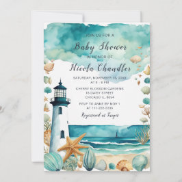 ライトハウス航海のベビーシャワー 招待状