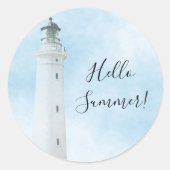 ライトハウス航海の海こんにちは夏 ラウンドシール (正面)