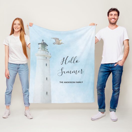 ライトハウス航海の海海の夏 フリースブランケット (インサイチュ)