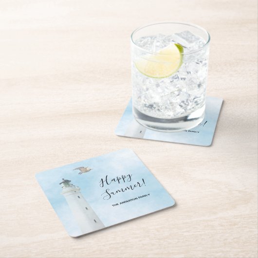 ライトハウス航海の海海 スクエアペーパーコースター (インサイチュ)