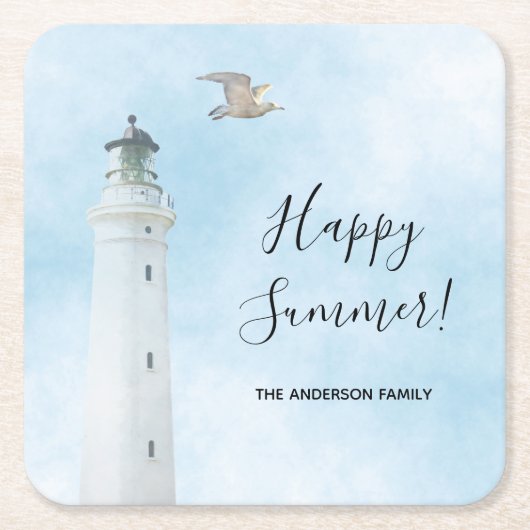 ライトハウス航海の海海 スクエアペーパーコースター (正面)