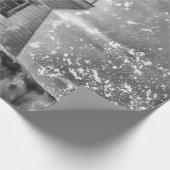 ライトハウス航海の海白黒海岸 ラッピングペーパー (角)