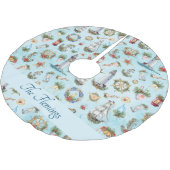 ライトハウス船航海ののクリスマス海名 ブラッシュドポリエステルツリースカート (アングル)