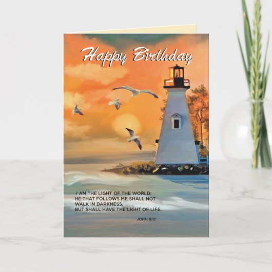 ライトハウス誕生日、ゴールデンスカイ、宗教 カード (正面)