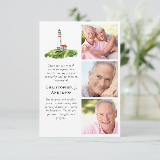 ライトハウス3フォト悔やみや弔慰葬儀 サンキューカード (スタンド正面)