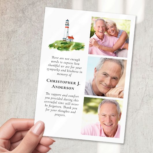 ライトハウス3フォト悔やみや弔慰葬儀 サンキューカード