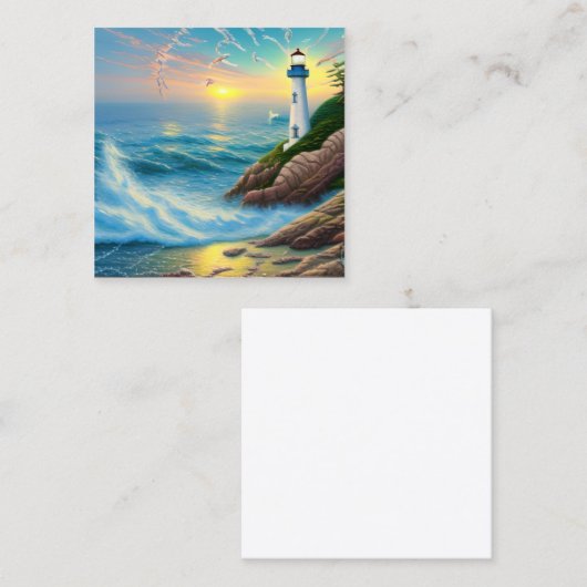 ライトハウス、その象徴的なタワーとビーミング スクエア名刺 (正面/裏面)