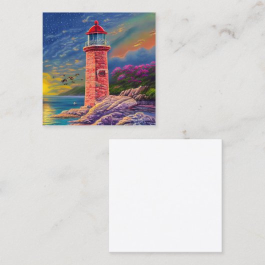 ライトハウス、その象徴的なタワーとビーミング スクエア名刺 (正面/裏面)