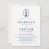 ライトハウス ナウチカル ウェディング インビテーション ネイビー (正面)