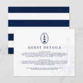 ライトハウス ノーティカル | 結婚式のゲスト エンクロージャーカード (正面/裏面)