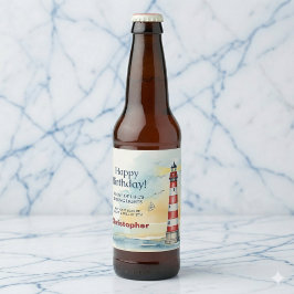 ライトハウス バースデー シャイニング ライト パーソナライズド ビールラベル